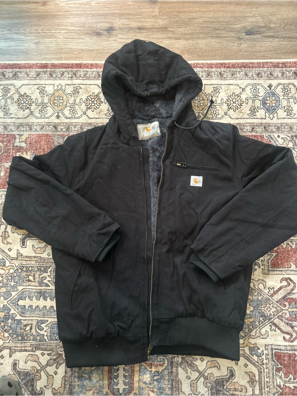 Black Hooded Work Jacket